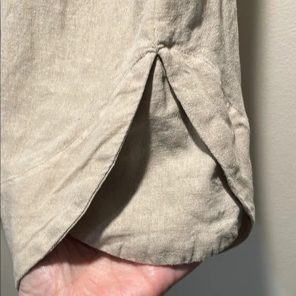 For Cynthia Tan Mini Dress with Puff Sleeves and Crew Neck Rounded Bottom Detail - Picture 7 of 15